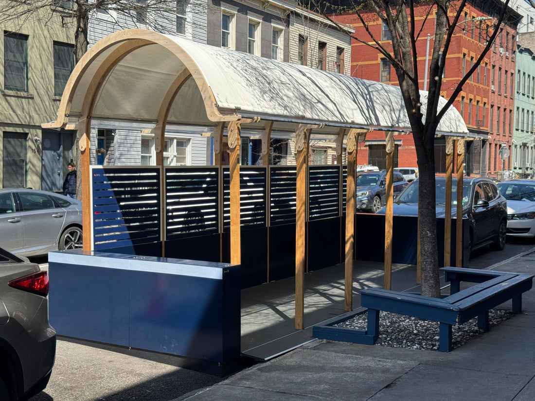 NYC seasonal outdoor dining structure by Re-ply