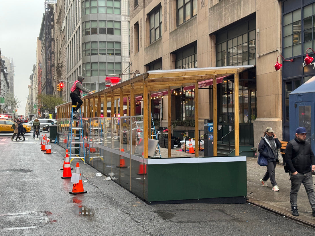 NYC seasonal outdoor dining structure by Re-ply