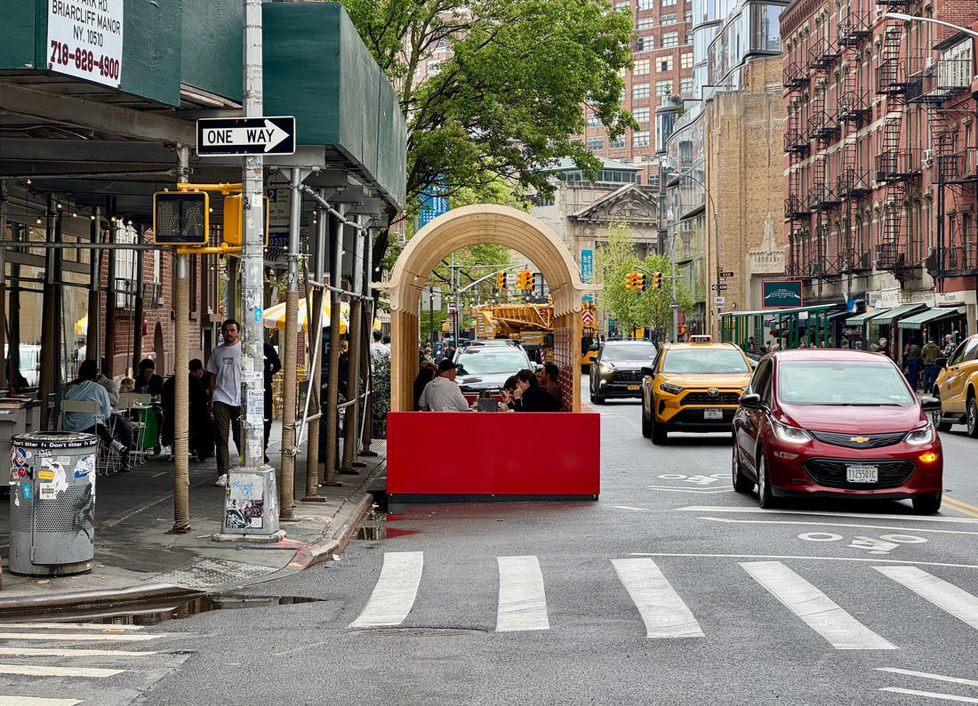 NYC seasonal outdoor dining structure by Re-ply